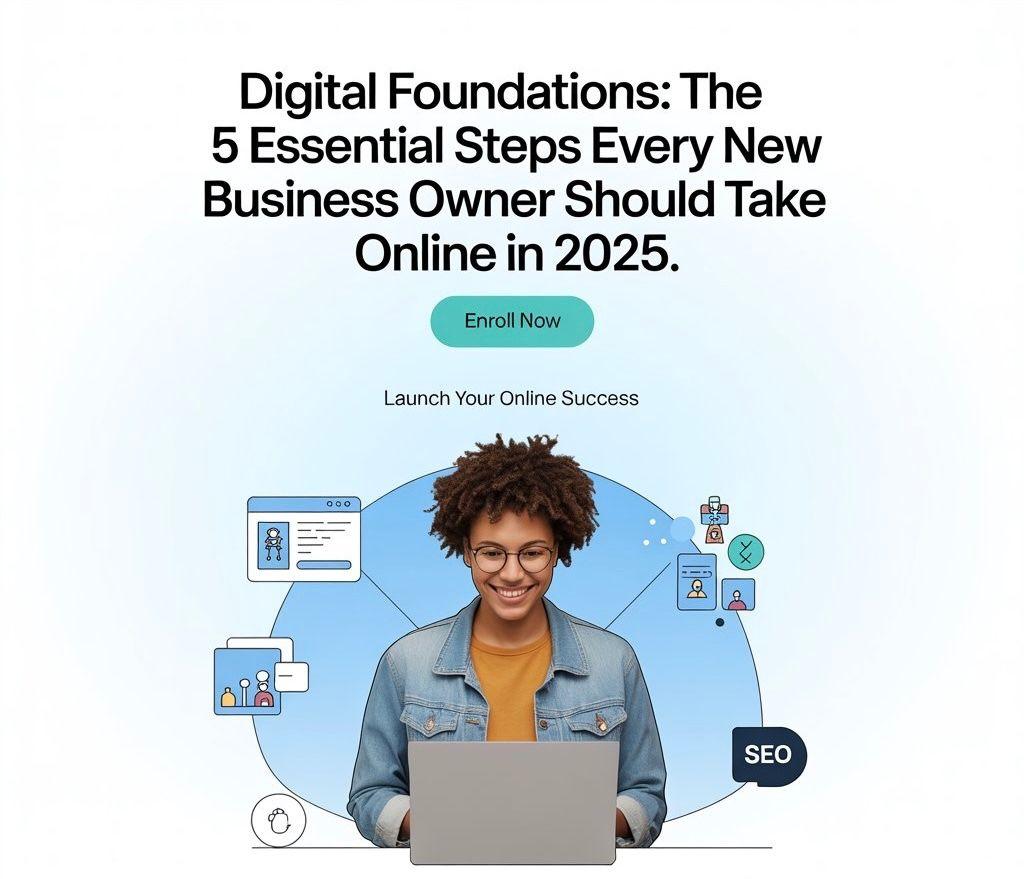 Digital Foundations: The 5 Essential Steps Every New Business Owner Should Take Online in 2025 - Featured Image
